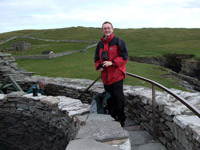 James atop Mousa Broch